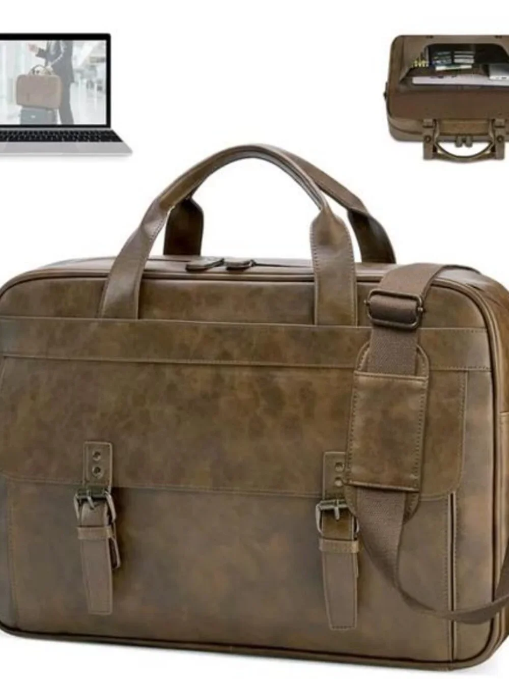 Messenger Bag for Men 16 Inch Laptop Bag Vintage Leather Waterproof